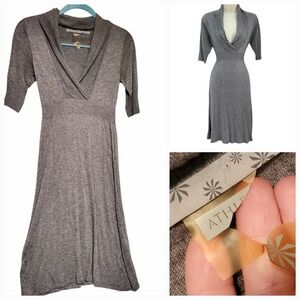 Athleta Shirt Dress Tear Away B4 U Play Wool Grey Size Xs Slouch Comfy 109693